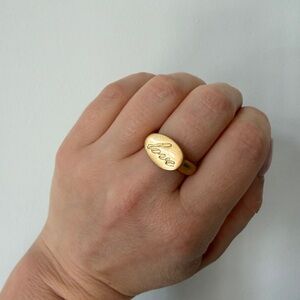 Gold 'Love' Engraved Ring